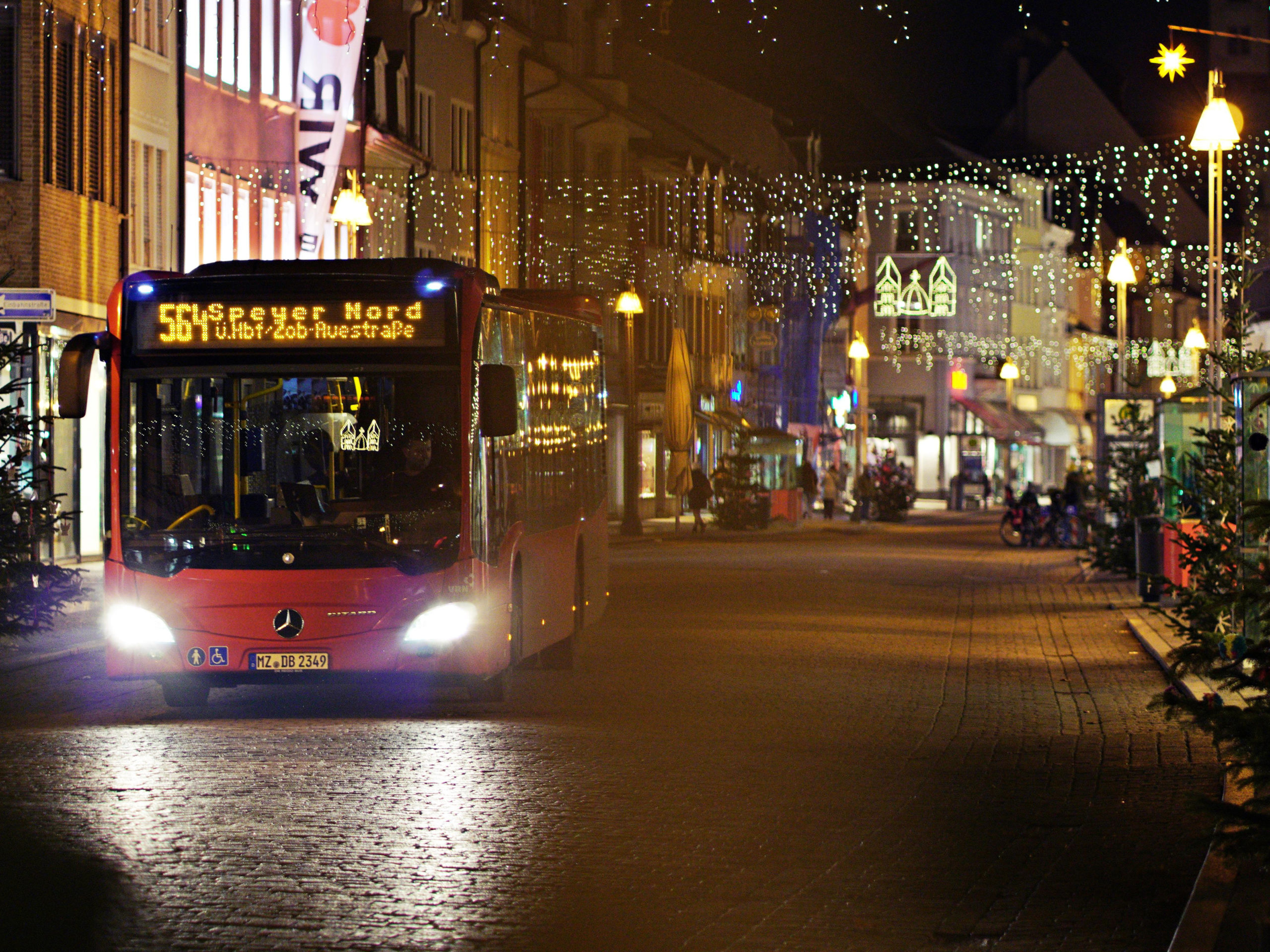 Bild Speyer bei Nacht und im Winter, Weihnachtsliche Stimmung