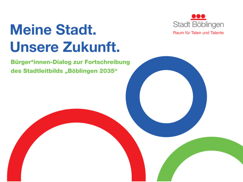 Grafik mit Slogan "Meine Stadt. Meine Zukunft." Stadt Böblingen.